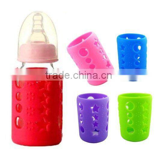 Various Size Glass Baby Water Bottle With Silicone Sleeve