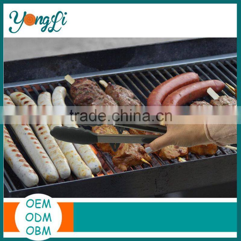 Food Grade Multipurpose Silicone Kitchen Grill Stailess Steel Tongs for BBQ