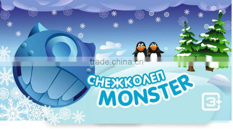 smile Snow monster model pattern in winter snowball maker winter toys sand model toy beach toys