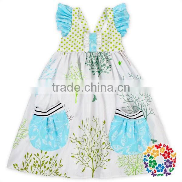 2017 Lovely Ruffled Girls' Clothing Sets Long Sleeve Cotton Dress And Pants Two Piece Outfits Boutique Children Clothing Sets