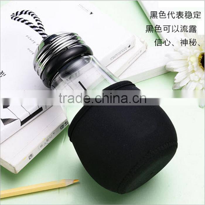 UCHOME 2017 New Design 450ml Single Layer glass Bulb Water Bottle Glass Bulb Juice Bottle Glass Bulb Beverage Bottle