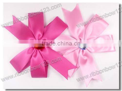 pink satin ribbon bow with crystal wholesale ribbon