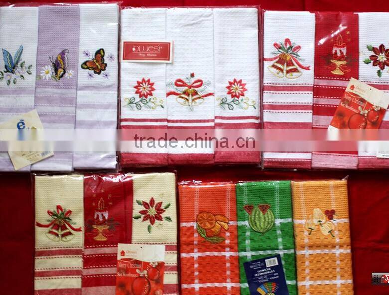 hotel restaurant victualing house , dining room 100% cotton waffle embroidery dish towels