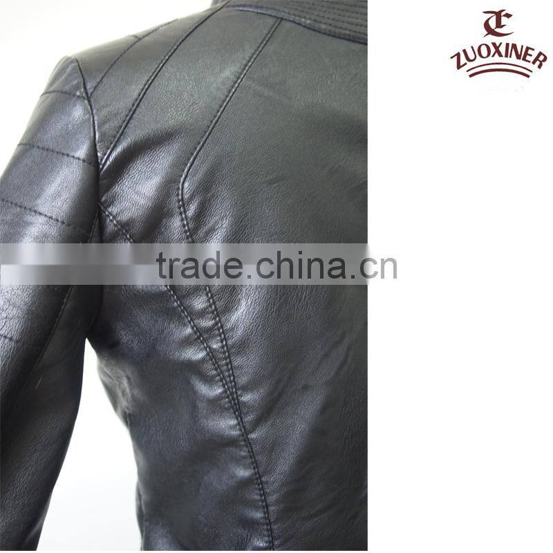 usa style fashion ladies pu leather jacket&grils jacket with YKK zipper jacket