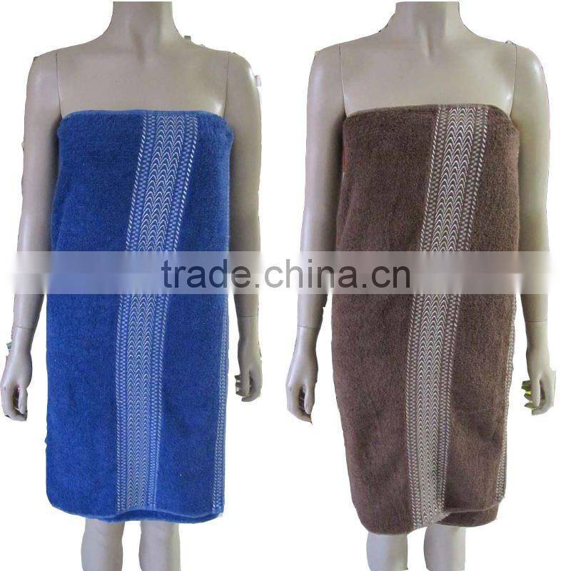 111204 Stock 14s low twist solid dyed jacquard cotton bath towel stock for hotel
