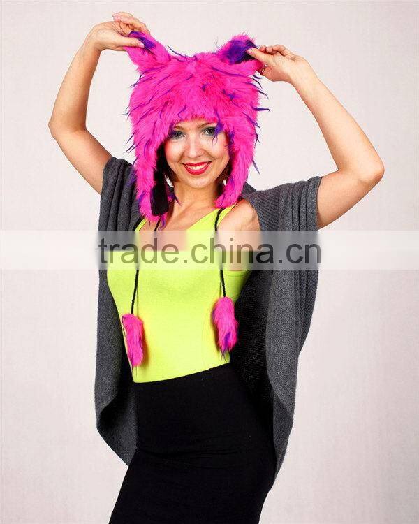 Quality best selling safe standard plush animal deer design hood hat