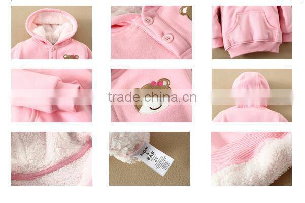 2014 MOM AND BAB new arrival baby winter cotton thickened hoody jackets, kids wear, infant and toddler sweat jackets