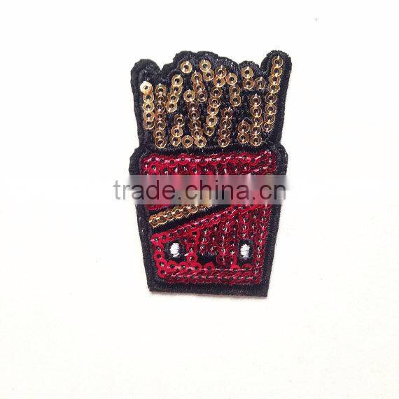 2017 fashion sequin patch/custom patches embroidery /applique for clothes/garments