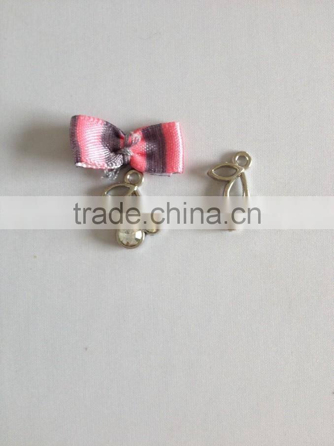 Bulk metal custom charm with long tassel,nice crystal decorative pendant