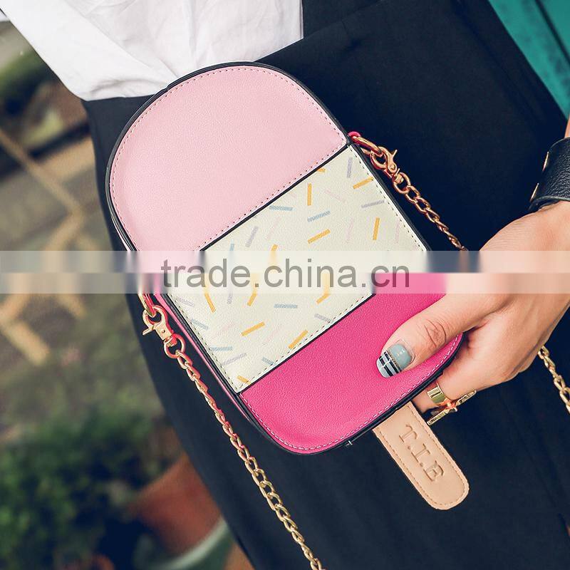 2017 fashion child school bag /cute kids bags for woman purse rose pink frozen sucker