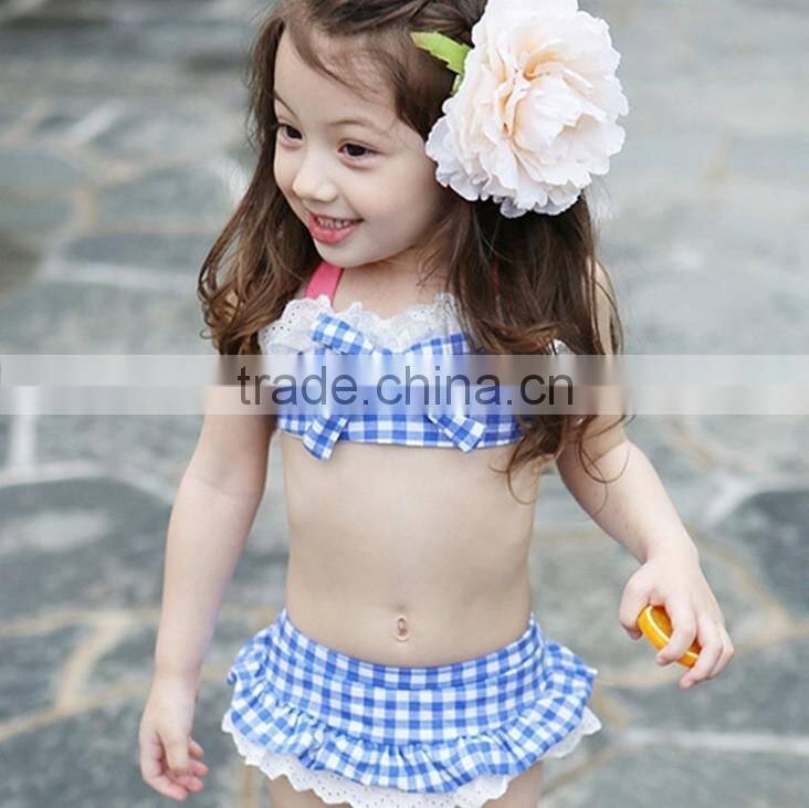 Boutique kids girls swimwear 2016 beach wear children swimsuit white polka dot bathing suit playsuit