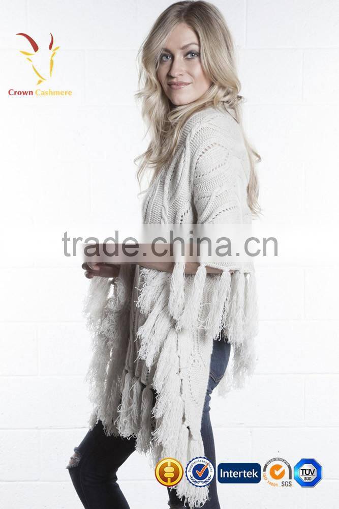 Wholesale Ladies Knitted Wool Poncho