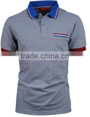 custom logo brand different color collar and cuff polo shirt