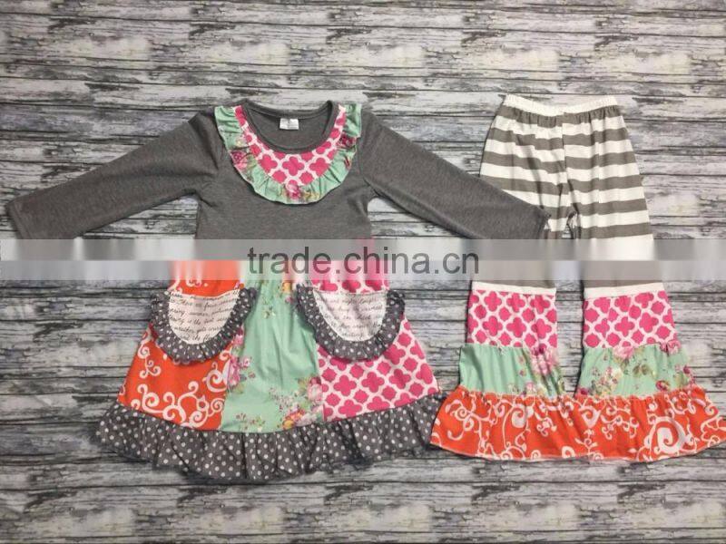 BY-G175 china wholesale children's fall boutique girl clothing kids clothes for children wear