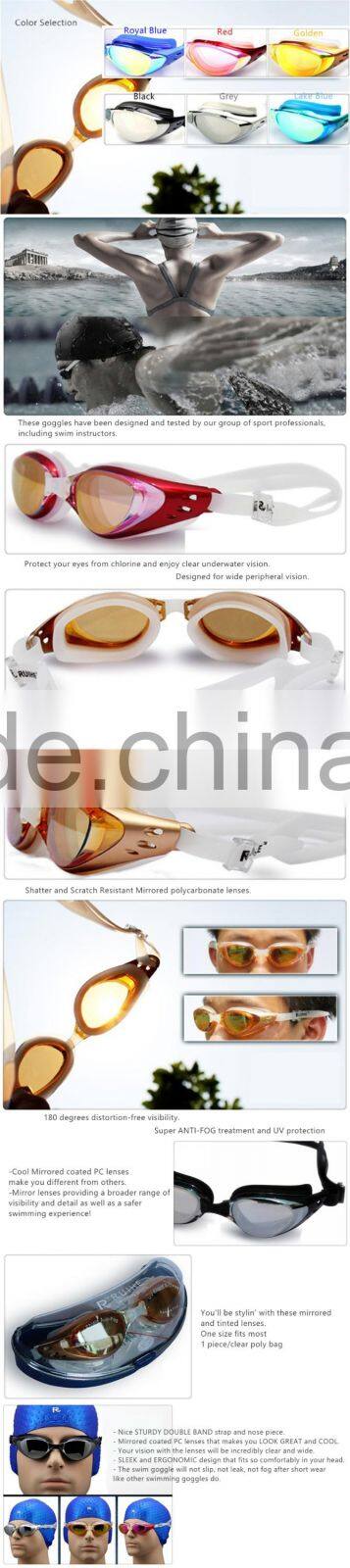 Waterproof Swim Professional Swim Glasses~6colors~Comfortable Fit Swimming Goggles for Men and Women~6 colors~Accept Custom