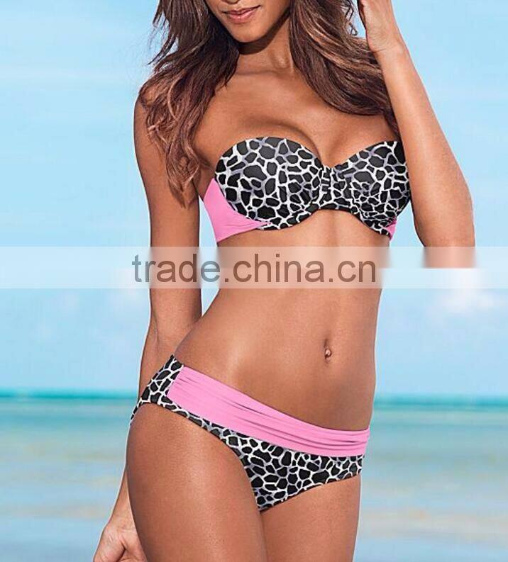Backless push up bra cups bikinis woman swimwear 2017