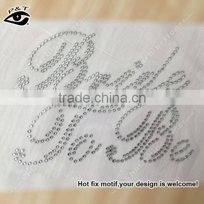 Bride Rhinestone transfers Hot fix rhinestone wedding motifs crystal heat transfers for clothing
