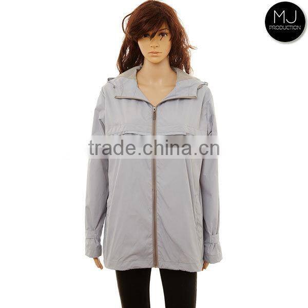 China Factory Windproof Hood Womens Rain Coat