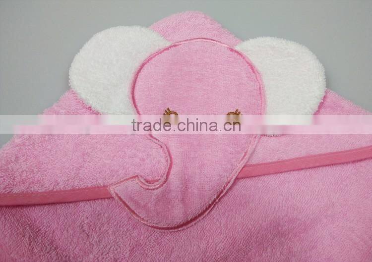 elephant hooded baby towel cotton terry hooded bath towel blue&pink
