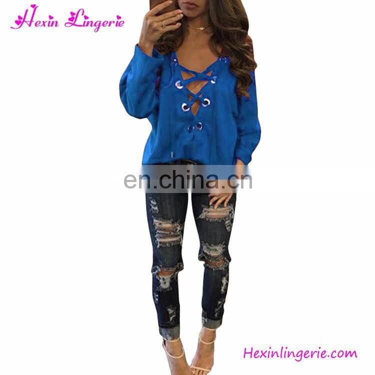 Costum Service Long Horn Sleeve Off Shoulder white crop women tops blouse