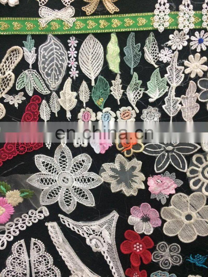 2017 fashion polyester yarn colorful lace trimming sewing ribbon flower trim
