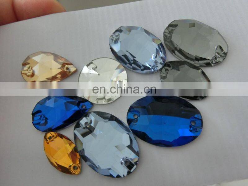 capri blue jet flat back oval stone sew on rhinestones pujiang crystal manufacturer