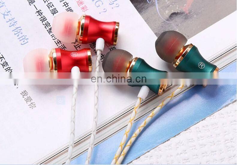 Fashion HIFI Metal thin waists handsfree earphones