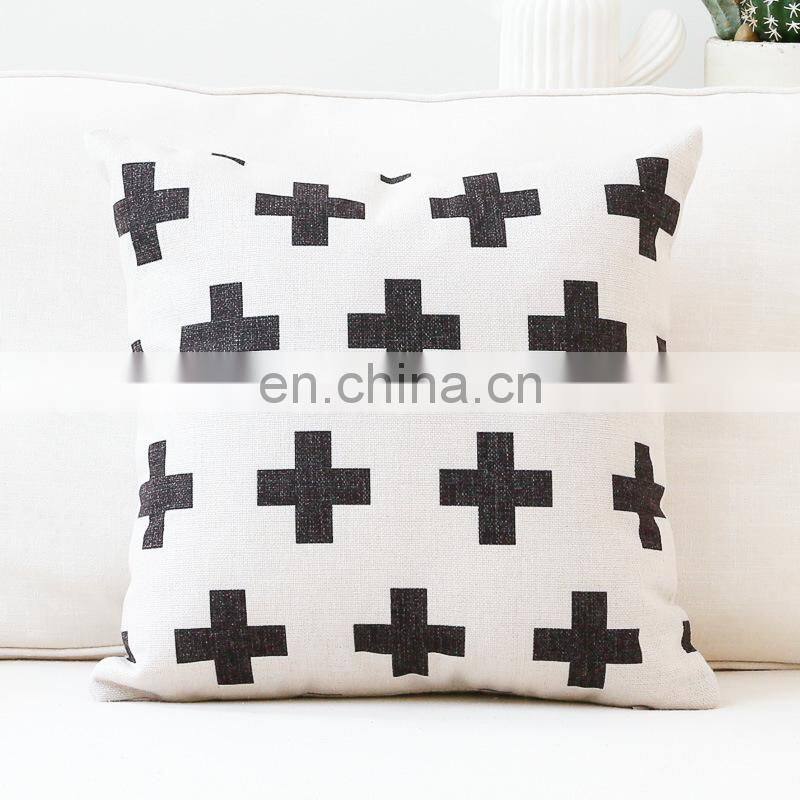High quality Custom sublimation printed cotton linen throw Pillow cover for sofa bedroom