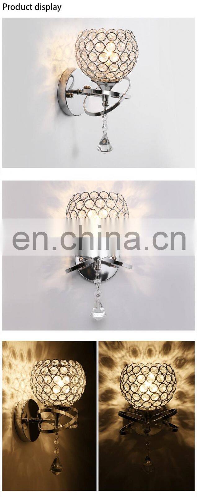 European-style crystal wall lamp bedroom bedside lamp for bedroom bedside lamp hotel living room