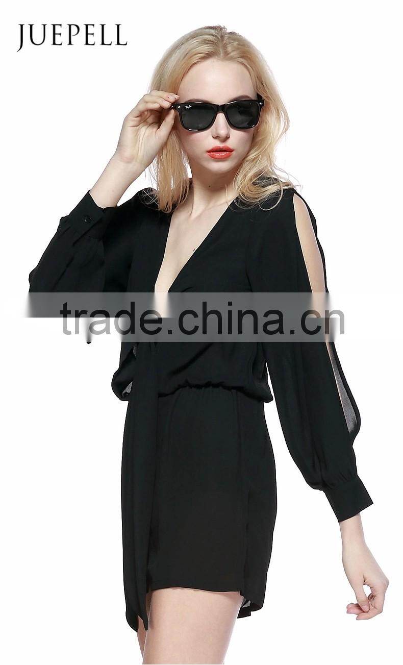 Contemporary Sexy Deep V-Neck Chiffon Jumpsuit for Women