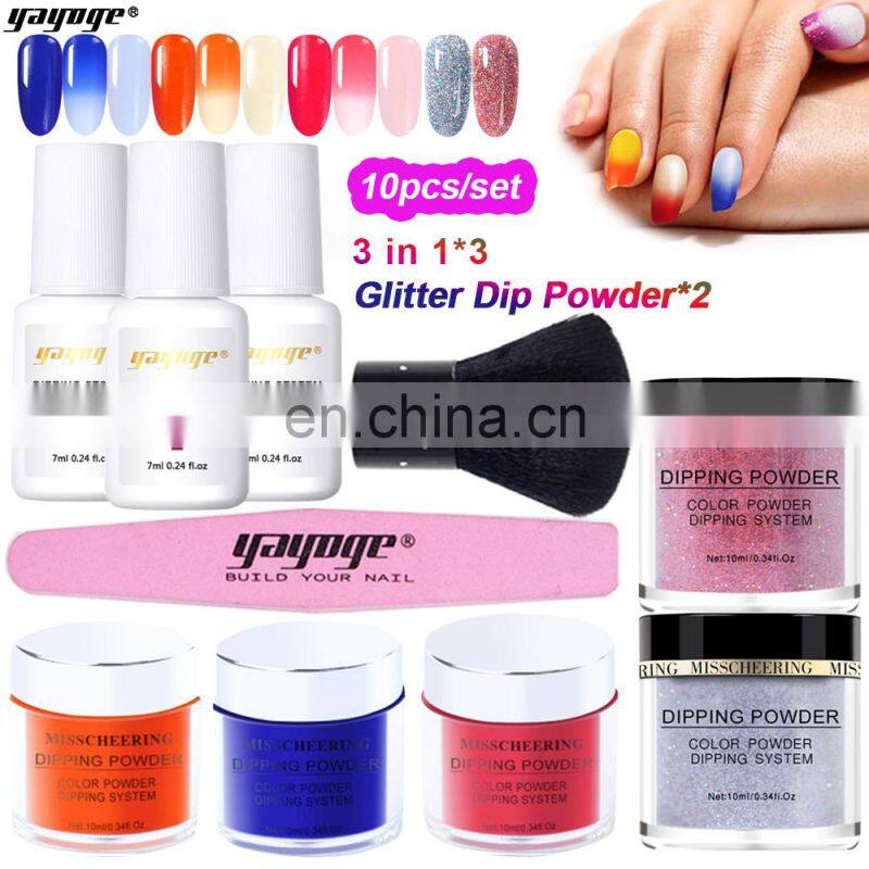 2020 Dip Acrylic Nails Powders kit System Comes with Bond,Base,Activator,Top,Brush