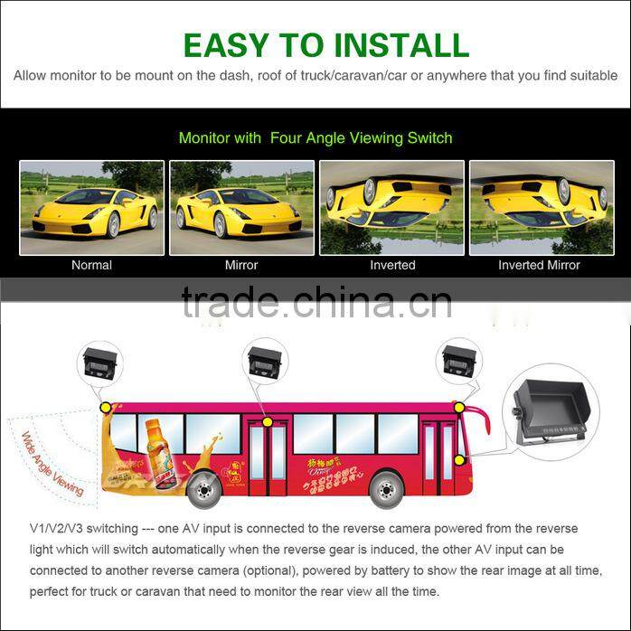 Erisin ES322 7" Car TFT LCD Monitor with 2 Video Audio Input