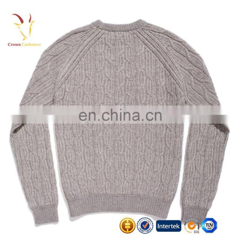 Mens Cable Knit Pure Cashmere Sweater Casual Warm Sweater