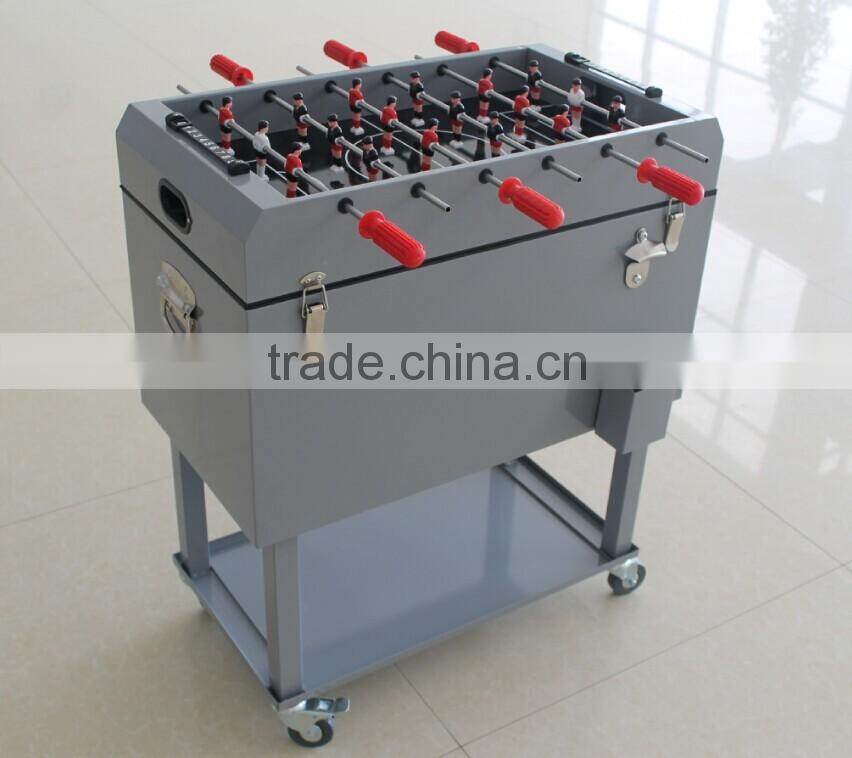 Football table game metal ice beer cooler box with wheels (C-012)