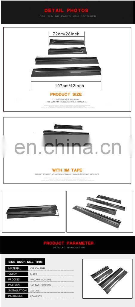 Carbon Fiber Side Door Sill Trim for Land Rover Discovery Sport HSE Luxury Sport Utility 4-Door 2015-2017