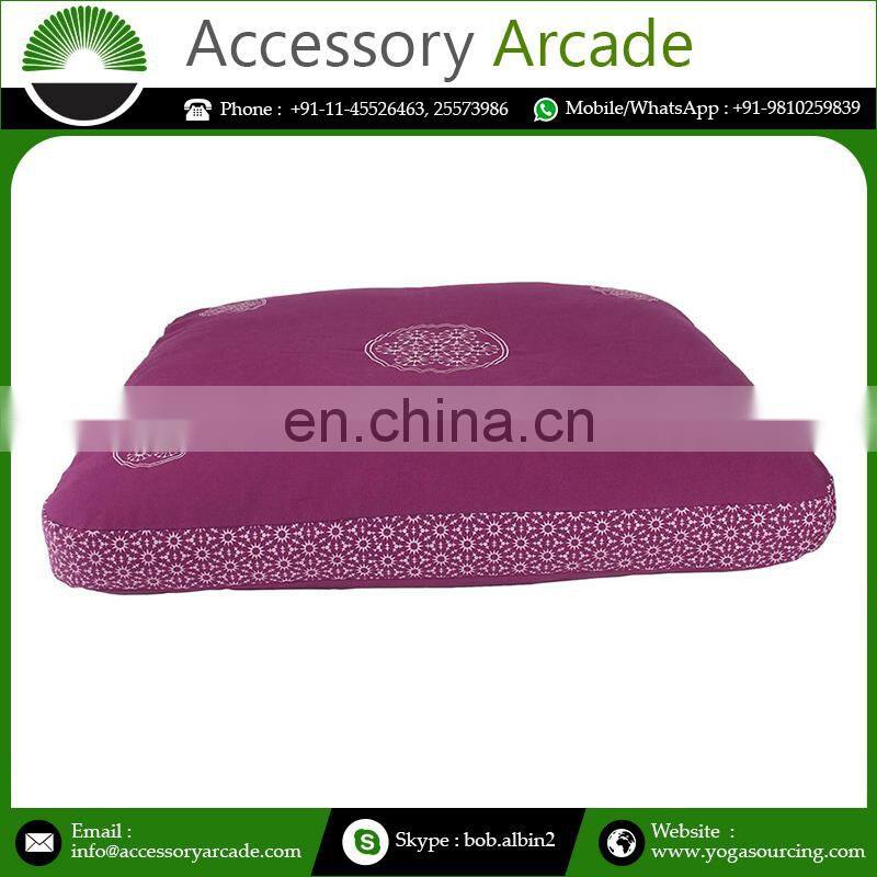 Meditation Purposes Indian Manufacture Side Printed Meditation Cushion Zabuton