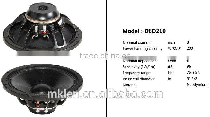 RF08TT+ 200W 8" pro sound, mini speaker