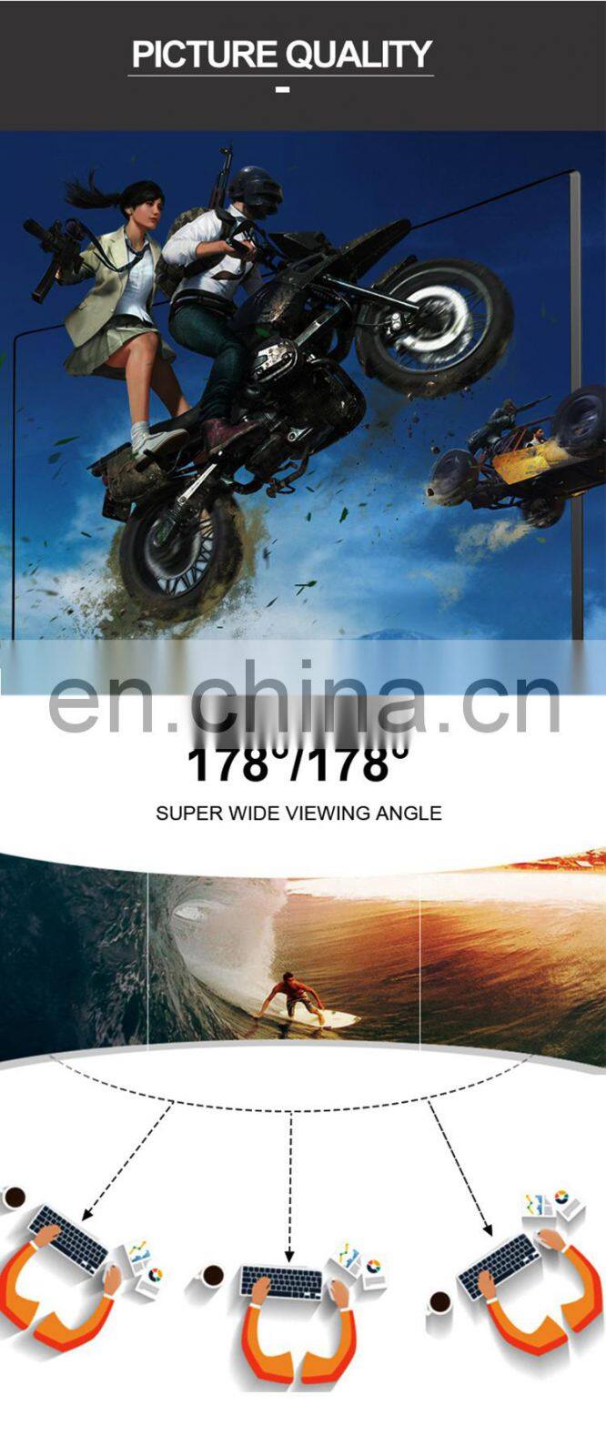 24 Inch PC Monitor 75Hz 165Hz TN Lcd Display Desktop Gaming Computer Curved Panel Screen HDMI/DP/VGA