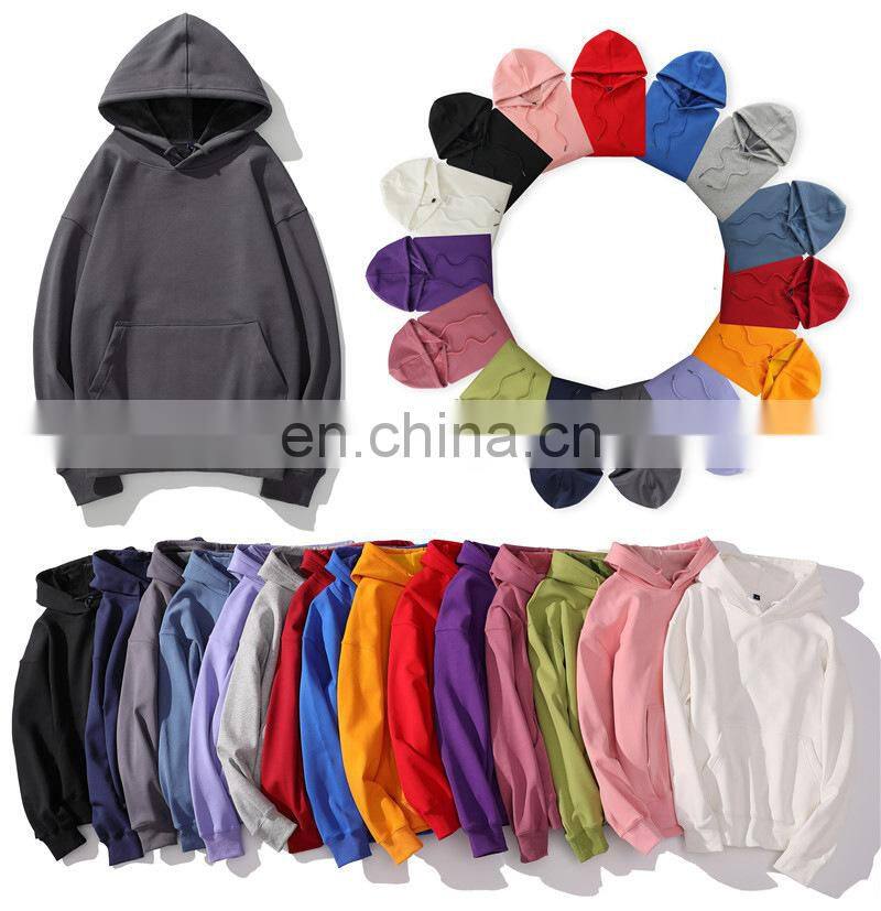 Wholesale Plain logo  Organic Cotton Men's Sweatshirt Blank Fleece Oversized Custom Unisex Men Hoodies
