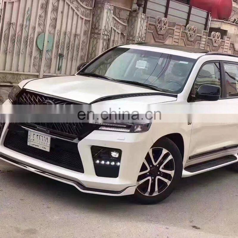 Runde PP Material For Toyota Land Cruiser Old Upgrade New Black Style Body Kit Front Rear Bumper Side Skirt Grille Headlight