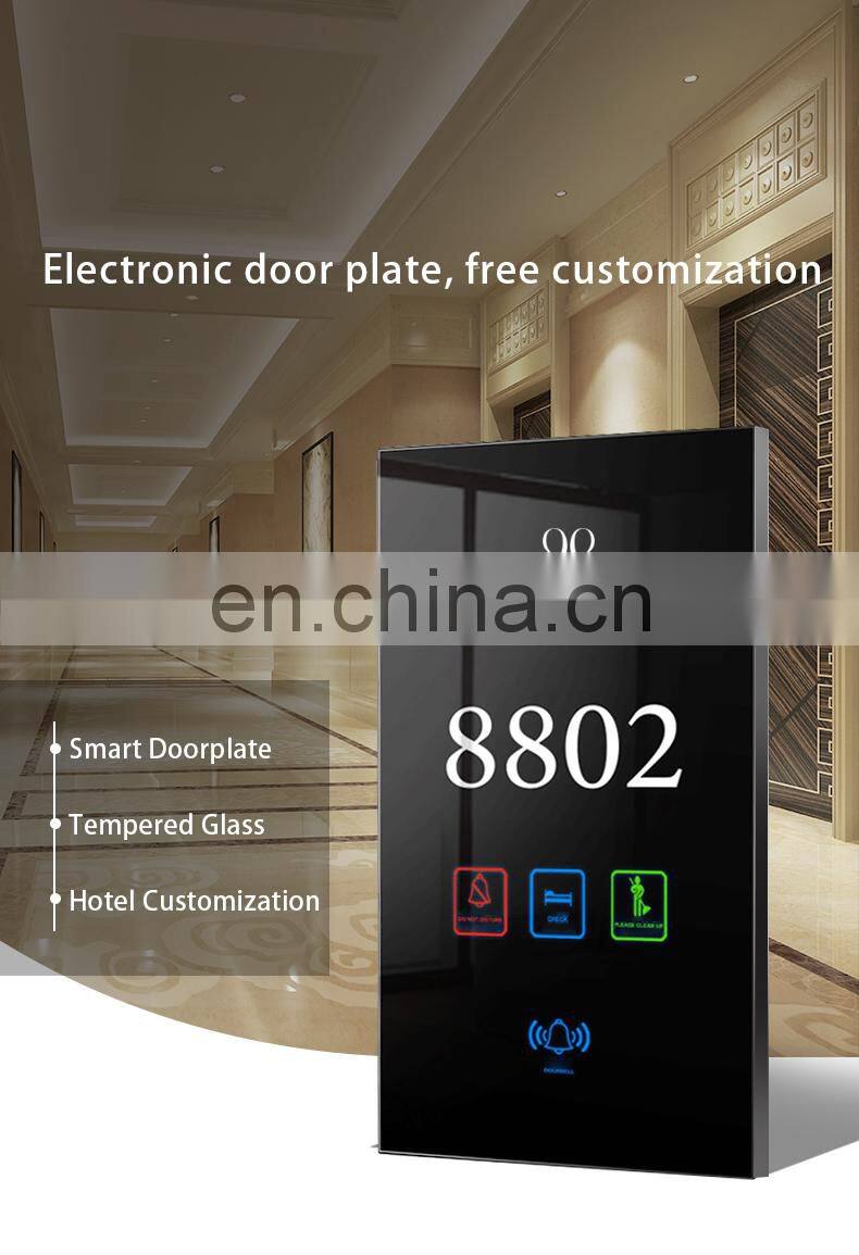 LED Backlight Digital Display Colors Hotel Room Number Door Sign Plate Electronic Hotel Doorplate