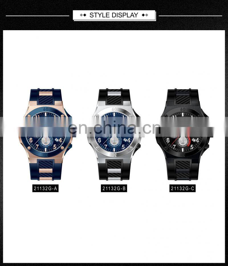 2022 High Quality Blue Silicone Quartz Watches Custom Logo Rose Gold Steel Case Sport Watch Designer Watch Luxury Men