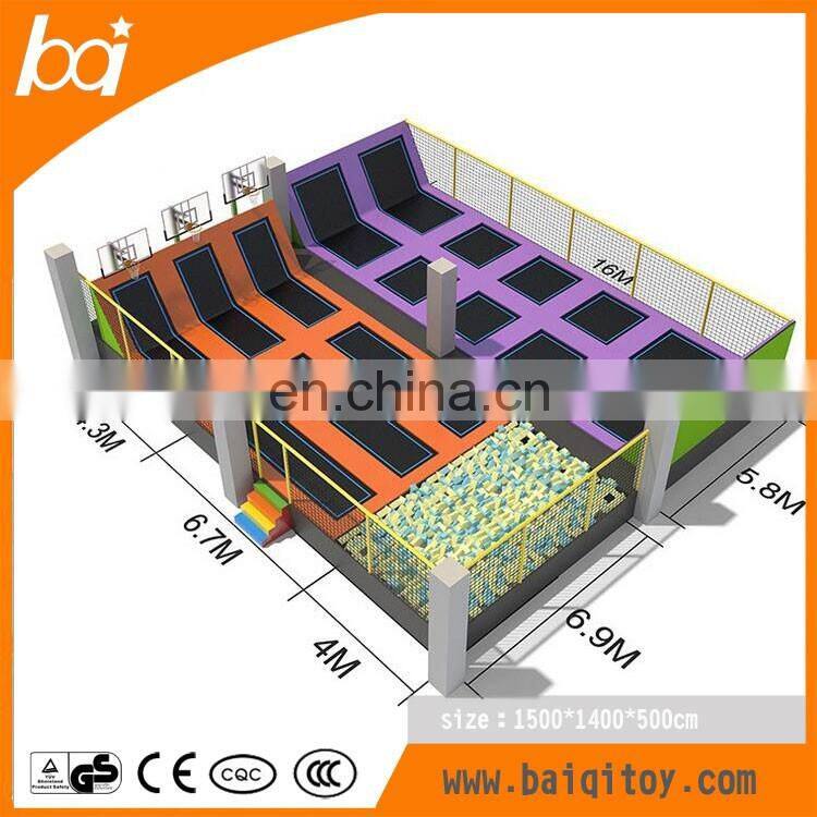 New Commercial Playground Large Size kids Indoor Trampoline Park With Foam Cubes