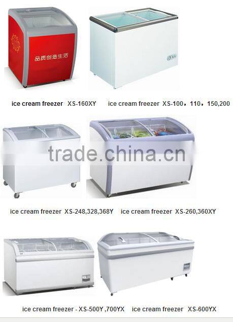 commercial glass door freezer display deep freezer price