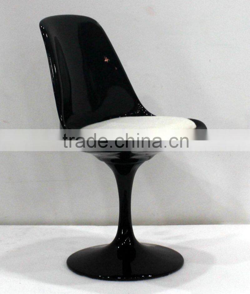 replica classic fiberglass armless tulip side chair with fabric cushion by Eero Saarinen