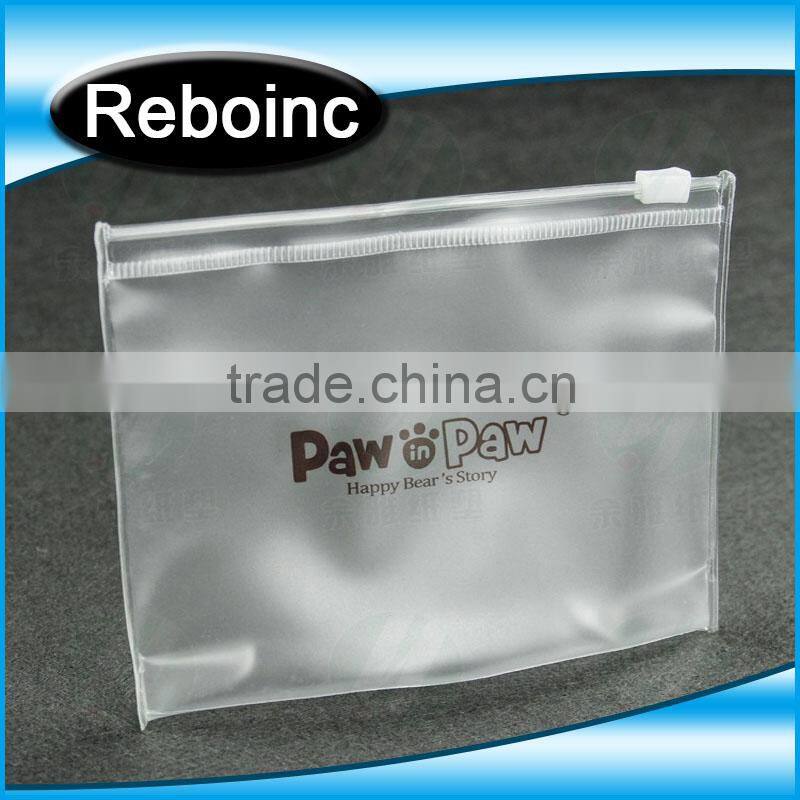 Slider ziplock frosted pvc bag for toliety packing frost pvc bag for tooth brush
