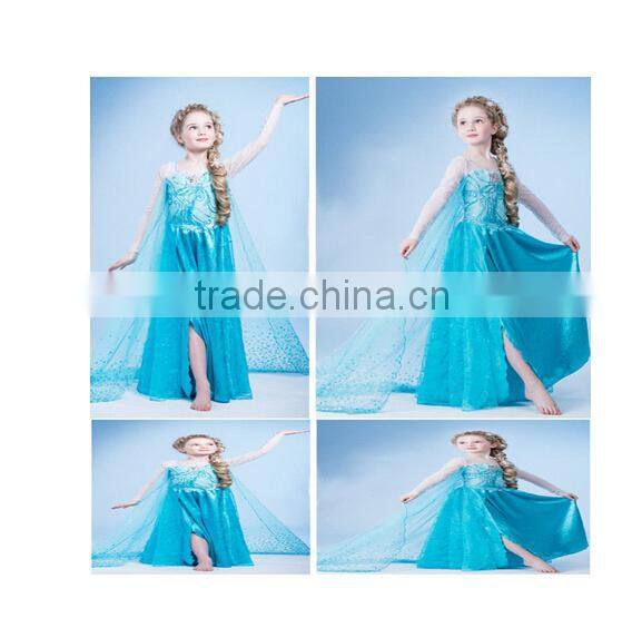 Instyles fashion Cheap wholesale Junhou Brand cheap kids elsa frozen dress new kids dress outlet outlet