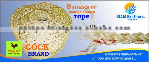 high quality 8 strands color twisted pp rope diameter 18.0 mm to 100.0 mm