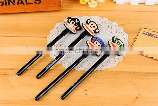 Office Supply Cute Cartoon Black Gel Pen For Kids Stationery
