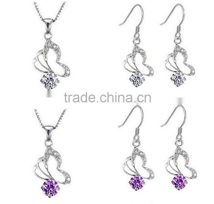 China wholesale fashion silver jewelry set women's jewelry set 2015